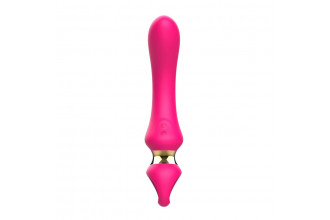 Розовый изогнутый вибромассажер Moon Vibrator - 21,1 см.