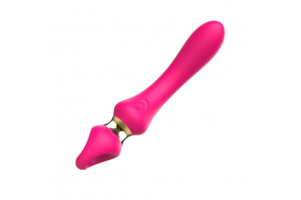 Розовый изогнутый вибромассажер Moon Vibrator - 21,1 см.