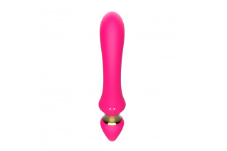Розовый изогнутый вибромассажер Moon Vibrator - 21,1 см.
