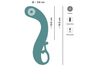 Бирюзовый вибратор для точки G The Magician G-Spot Vibrator - 19 см.