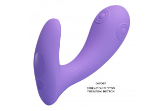 Сиреневый вибратор Andromeda с функцией постукивания