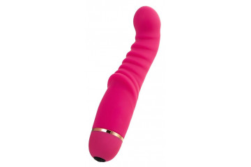 Розовый ребристый вибратор Capy - 17,4 см.