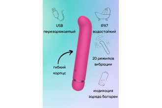 Розовый перезаряжаемый вибратор Flamie - 18,5 см.