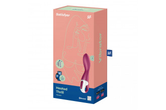 Малиновый вибромассажер для стимуляции G-точки Heated Thrill - 20,6 см.
