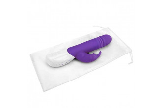 Фиолетовый пульсирующий вибромассажер G-Spot Thrusting Rabbit - 24 см.