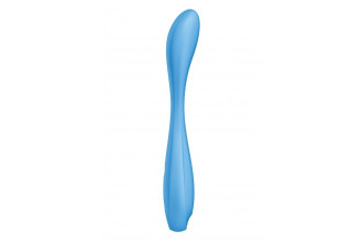 Голубой гибкий вибромассажер Satisfyer G-Spot Flex 4+ - 19 см.