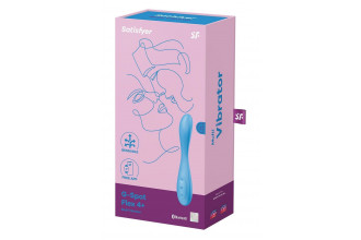 Голубой гибкий вибромассажер Satisfyer G-Spot Flex 4+ - 19 см.