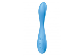 Голубой гибкий вибромассажер Satisfyer G-Spot Flex 4+ - 19 см.