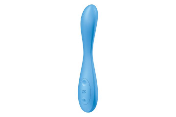 Голубой гибкий вибромассажер Satisfyer G-Spot Flex 4+ - 19 см.