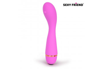 Розовый вибростимулятор для G-точки с 20 режимами вибрации - 14 см.