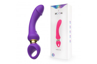 Фиолетовый изогнутый вибромассажер Moon Vibrator - 21,1 см.