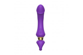 Фиолетовый изогнутый вибромассажер Moon Vibrator - 21,1 см.