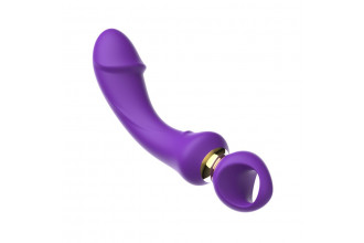 Фиолетовый изогнутый вибромассажер Moon Vibrator - 21,1 см.