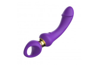 Фиолетовый изогнутый вибромассажер Moon Vibrator - 21,1 см.