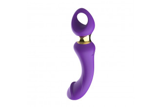 Фиолетовый изогнутый вибромассажер Moon Vibrator - 21,1 см.