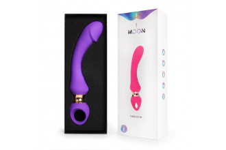 Фиолетовый изогнутый вибромассажер Moon Vibrator - 21,1 см.
