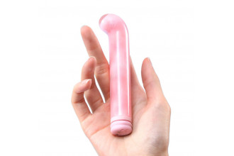 Розовый компактный вибратор из стекла Magic Cane - 12 см.
