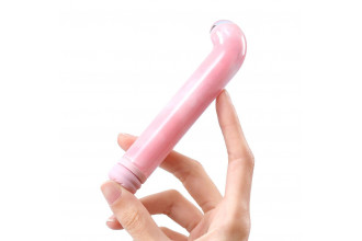Розовый компактный вибратор из стекла Magic Cane - 12 см.