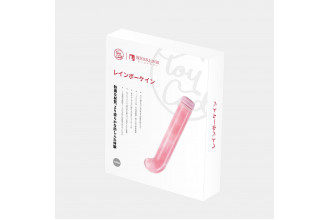 Розовый компактный вибратор из стекла Magic Cane - 12 см.