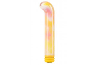 Желтый компактный вибратор из стекла Magic Cane - 12 см.