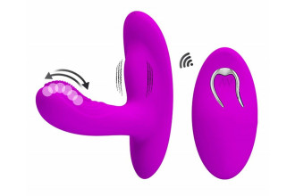 Лиловый вибромассажёр с движущимися шариками Magic Finger