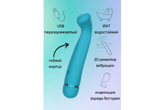 Бирюзовый перезаряжаемый вибратор Raffi - 17,1 см.