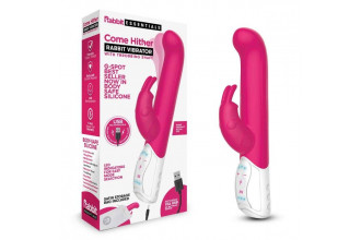 Розовый вибромассажер для G-точки Come hither G-Spot Rabbit - 24,5 см.