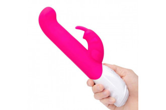 Розовый вибромассажер для G-точки Come hither G-Spot Rabbit - 24,5 см.