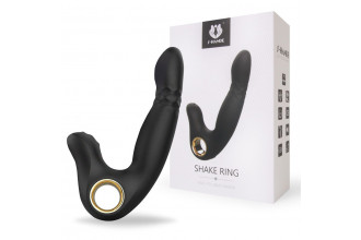 Черный вибромассажер Shake Ring - 16,8 см.