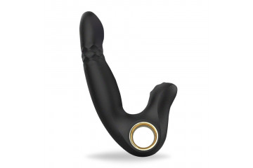 Черный вибромассажер Shake Ring - 16,8 см.