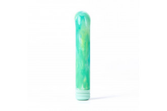Зеленый компактный вибратор из стекла Magic Cane - 12 см.
