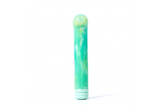 Зеленый компактный вибратор из стекла Magic Cane - 12 см.