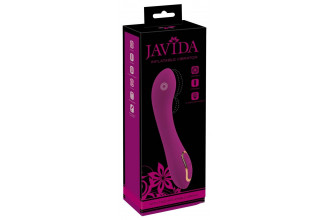 Лиловый вибратор с функцией расширения Inflatable Vibrator - 21,1 см.