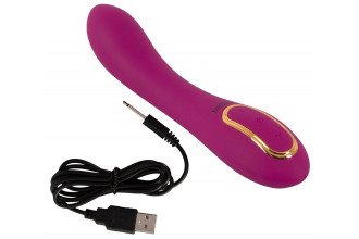 Лиловый вибратор с функцией расширения Inflatable Vibrator - 21,1 см.