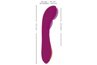 Лиловый вибратор с функцией расширения Inflatable Vibrator - 21,1 см.
