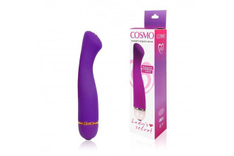 Фиолетовый силиконовый вибратор Cosmo с 20 режимами вибрации - 15,5 см.