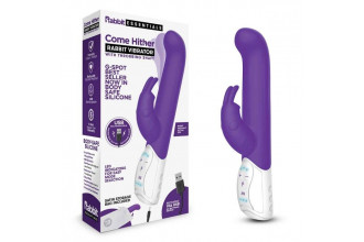 Фиолетовый вибромассажер для G-точки Come hither G-Spot Rabbit - 24,5 см.