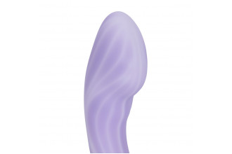 Сиреневый интерактивный вибростимулятор с функцией нагрева Margot - 21 см.