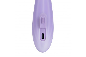 Сиреневый интерактивный вибростимулятор с функцией нагрева Margot - 21 см.