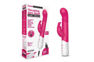 Розовый массажер для G-точки Slim Shaft thrusting G-spot Rabbit - 23 см.