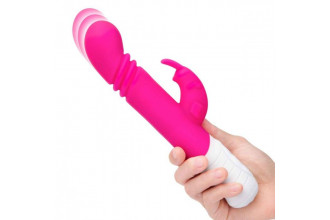 Розовый массажер для G-точки Slim Shaft thrusting G-spot Rabbit - 23 см.