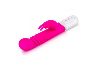 Розовый массажер для G-точки Slim Shaft thrusting G-spot Rabbit - 23 см.