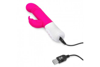 Розовый массажер для G-точки Slim Shaft thrusting G-spot Rabbit - 23 см.
