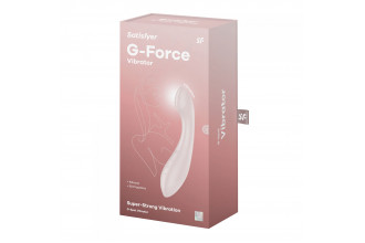 Бежевый вибромассажер G-Force - 19 см.