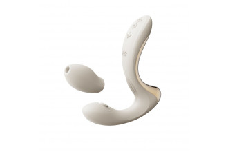 Белый вибромассажёр G-зоны Talis с пульсацией, вакуумной стимуляцией и функцией нагрева