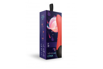 Красный вибратор Lynx для стимуляции точки G с нагревом - 20,8 см.