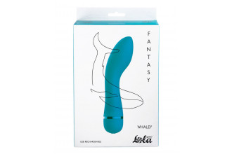 Бирюзовый перезаряжаемый вибратор Whaley - 16,8 см.