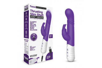 Фиолетовый массажер для G-точки Slim Shaft thrusting G-spot Rabbit - 23 см.
