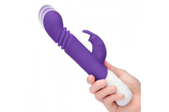 Фиолетовый массажер для G-точки Slim Shaft thrusting G-spot Rabbit - 23 см.