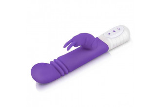 Фиолетовый массажер для G-точки Slim Shaft thrusting G-spot Rabbit - 23 см.